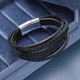 Браслет кожаный многослойный "Крест" Type D5 20 см черный - изображение 5