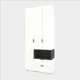 Шафа Metkas Home A002R 1000x420x2300 ЛДСП Білий Сніг - Антрацит - зображення 2