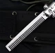 Мужская складная карманная расческа - гребень из нержавеющей стали Foldable Comb автоматический гребешок для укладки и расчесывания волос / бороды / усов, серебристо-коричневый (104280473) - изображение 7