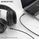 Аудіокабель Borofone BL24 Gracefu AUX 3.5 мм – AUX 3.5 мм 1 м в нейлоновому обплетенні сірий - изображение 9