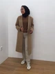 Пальто осеннее длинное женское Uniqlo 300297649 M Коричневое (1159800084) - изображение 8