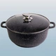 Кастрюля Kamille из литого алюминия 28 см x 12,5 см с антипригарным покрытием "чёрный мрамор" и стеклянной крышкой - изображение 10