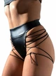Шорты для танцев хилс, пол денс и тверк Peach Power Shibari из кожи М черные - изображение 4