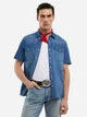 Сорочка джинсова літня чоловіча Big Star Short Sleeve Western 377 2XL Синя (5900714833480) - зображення 4