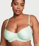 Комплект білизни (бюстгальтер + трусики) жіночий Victoria's Secret 32B/М Салатовий з мереживом - изображение 2
