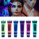 Неоновий грим для обличчя Paint Glow, аквагрим набір 6 кольорів, аквагрим, тюбіки 10 мл - зображення 2
