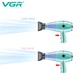 Фен VGR V-452 2 насадки 3 уровня обдува 4 режима 2400W Green (10509) - изображение 4