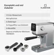 Рожковая кофеварка с капучинатором Klarstein SteelPresso Slim Touch Серебристый - изображение 5