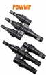 Конектор тройник MC4 1х3 POWMR, для солнечных панелей 30A 1000V (пара - папа+мама, комплект из 2 штук) IP67 (разветвитель, удвоитель, тройник, для обединения солнечных панелей в массив) - изображение 7