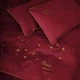Простынь MirSon Ranforce Elite 19-1655 Edmonda Stars Двуспальная 180x220 см хлопок красная (2200010539578) - изображение 1