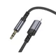 Аудиокабель BOROFONE BL24 Graceful digital audio conversion cable Lightning to mini jack 3.5mm 1m Metal Grey (6941991118975) - изображение 3