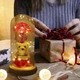 Ночник Аккумуляторная хрустальная роза в колбе с мишкой и сердечком I love you красная А-7 ночное освещение, детское освещение, лампа ночная, ночной светильник - изображение 3