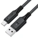 Кабель ACEFAST C17-04 USB-A to USB-C зарядный силиконовый кабель 1.2 м Black - изображение 1