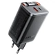 Мережевий зарядний пристрій Acefast A111 67 Вт USB-C+USB-A PD/QC з кабелем Type-C чорний - зображення 1