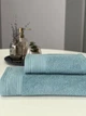 Комплект махровых полотенец Легкий Бриз от Ideal Textile 70х140 и 50х90 см 450 г\м2 лазурный - изображение 2