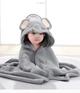 Детское полотенце уголок с капюшоном Baby Towel Слоник 80x80 см серое для купания младенцев, мальчика, девочки - изображение 1