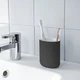 Керамічний набір аксесуарів для ванної кімнати IKEA EKOLN чорна кам'яна кераміка - дозатор стакан мильниця - зображення 8