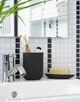 Керамічна підставка для зубних щіток IKEA EKOLN чорний стакан - аксесуари для ванної кам'яна кераміка - зображення 5