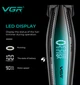 Аккумуляторный триммер для стрижки бороды и усов с USB и LED-дисплеем VGR V-992 Pro Черный + Масло - изображение 8