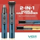 Аккумуляторный триммер для носа та вух 2 в 1 с IPX4 и USB VGR V-626 Pro Синий + Щетка - изображение 10