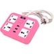 Мережевий фільтр живлення Voltronic TВ-Т15, 4роз, 3*USB Pink (ТВ-Т15-Pink) - зображення 1