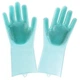 Силиконовые перчатки Magic Silicone Gloves Pink для уборки чистки мытья посуды для дома. Цвет: бирюзовый - изображение 1