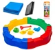 Пластиковая складная песочница Home-Garden24 160х160 см с комплектом игрушек, дном и брезентом - изображение 1