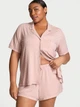 Жіноча піжама (Шорти + Сорочка) Victoria's Secret (2664338513792) Modal Soft Short Pajama Set XS рожева - зображення 1