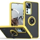 Чехол Fiji Colorframe для Xiaomi 12T / 12T Pro матовый бампер с кольцом подставкой Yellow - изображение 1
