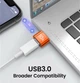 Перехідник адаптер USB 3.0 - Type-C M/F 10Gbps 10A Short Metal Orange (48822) - зображення 2