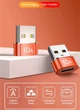 Перехідник адаптер USB 3.0 - Type-C M/F 10Gbps 10A Short Metal Orange (48822) - зображення 6