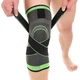 Наколенник компрессионный спортивный для суставов Knee Support, эластичный бандаж для стабилизации и поддержки коленного сустава при травмах и спорте, ортопедический фиксатор размер XL Серый с зеленым KNS-01-XL - изображение 4