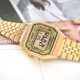 Женские наручные часы Casio LA680WEGA-9C Золотистые с цветочным рисунком - изображение 4
