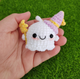 Мягкая вязаная игрушка ручной работы привидение Happy magic ghost, 6 см - изображение 1
