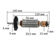 Якір Makita GA4030 / GA5030 / GA4530 ОРИГИНАЛ (160*29,5 різь 6 мм) - зображення 2