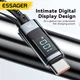 Кабель Essager USB to Type-C (v2), 100W 7A, 2м, з дисплеєм, AI чіп, 480 Мбіт/с, передача даних / зарядка, підвищеної міцності, Сірий - зображення 4