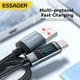 Кабель Essager USB to Type-C (v2), 100W 7A, 2м, з дисплеєм, AI чіп, 480 Мбіт/с, передача даних / зарядка, підвищеної міцності, Сірий - зображення 6