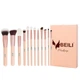 Профессиональные кисти для макияжа BEILI Pink 12 единиц, натуральный ворс S5161-NF12 - изображение 1