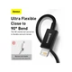 Дата кабель USB 2.0 AM to Lightning 1.0m 2.4A Superior Series Black Baseus (CALYS-A01) - изображение 9