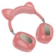 Беспроводные наушники Hoco ESD13 Skill Cat накладные с ушками и LED подсветкой pink - изображение 3