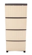 Комод пластиковый RIO dark beige Коричневый+Бежевый на 4 яруса (6-46-10456) - изображение 3