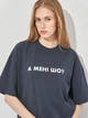 Футболка хлопковая оversize Третє дихання "А мені шо?" 2XL Серая (4826205054084) - изображение 4