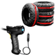 Набір Автокомпресор з цифровим дисплеєм UFT Pump 1 + Чохли для коліс UFT Wheelcover 2 R17-R19 з ручками 4 шт Чорні з червоним (UFTWheelcover2L) - зображення 1