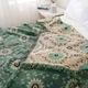 Мусліновий плед покривало Cappone Орнамент 4 шари 200×230 см, зелений - зображення 1