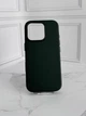 Чехол противоударный кожаный OEM Leather Case with MagSafe для iPhone 16 Pro Green - изображение 1