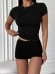 Женские короткие шорты черного цвета 32665 44/46 - изображение 2