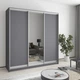 Шкаф-купе трехдверный MebelStar Стандарт AL 2ДСП/Зеркало 200x45x240 см Антрацит (MBS-1531) - изображение 1