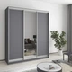 Шкаф-купе трехдверный MebelStar Стандарт AL 2ДСП/Зеркало 180x45x240 см Антрацит (MBS-1529) - изображение 1