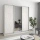 Шкаф-купе трехдверный MebelStar Стандарт AL 2ДСП/Зеркало 200x45x240 см Аляска серый (MBS-1563) - изображение 1