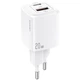 Мережевий адаптер USAMS T37 Super Si Fast Charger US-CC128 1USB, 1Type-C, 20W, PD3.0, QC, white - зображення 1